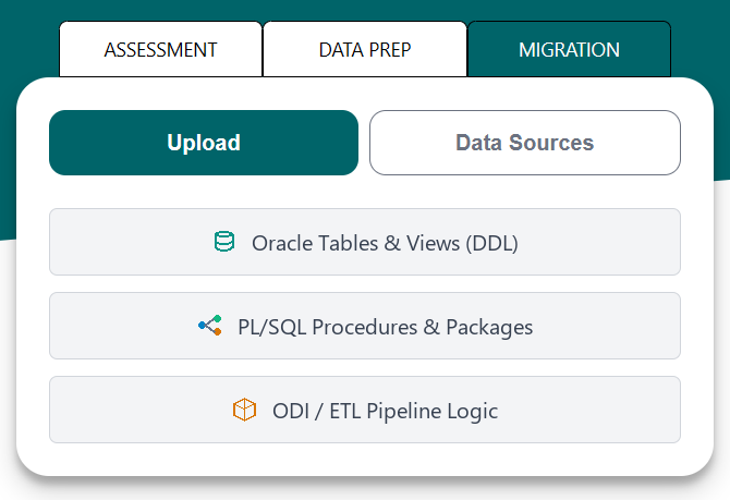 Oracle Migration Setup Wizard Modal